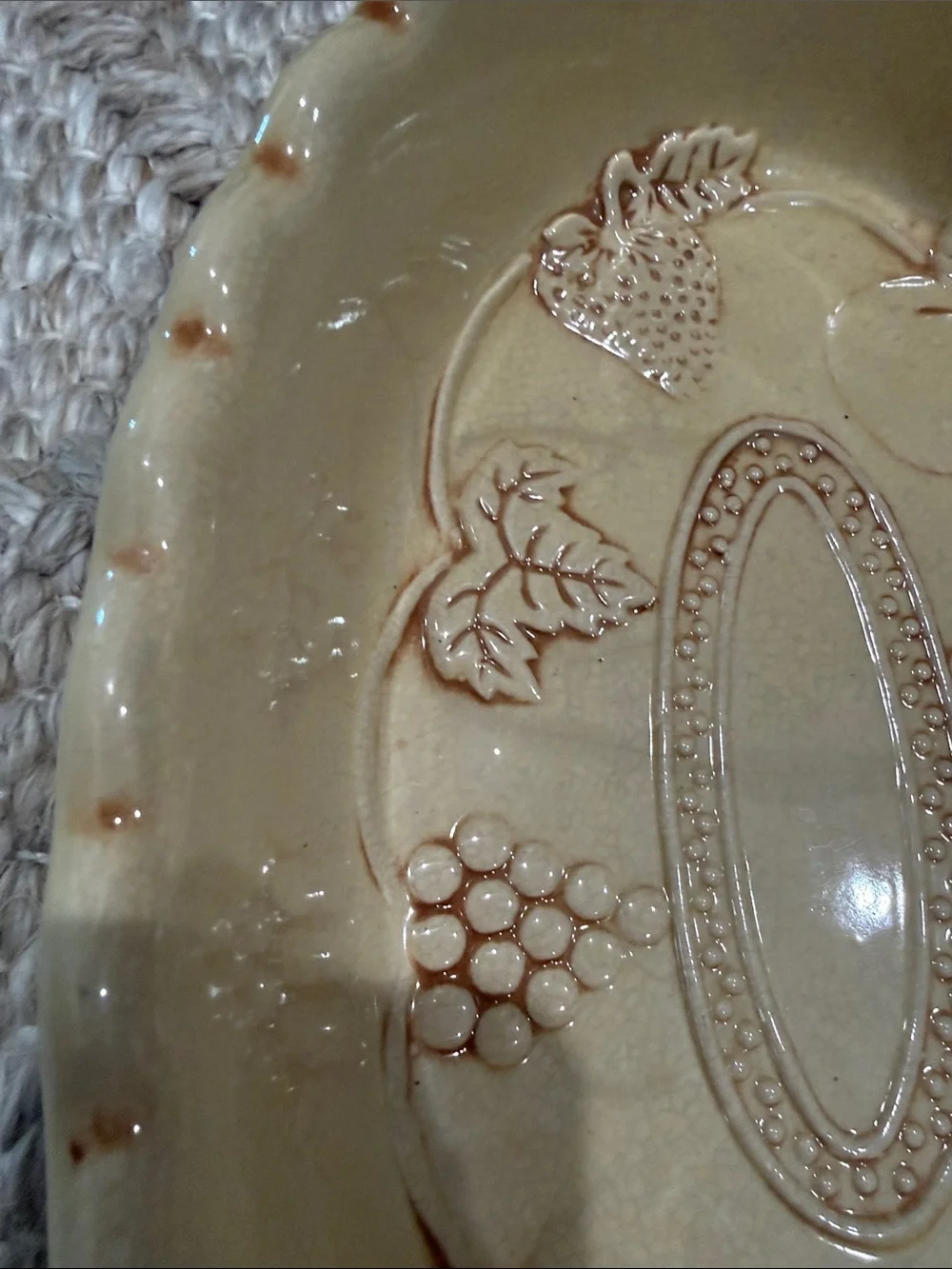 Stoneware Dish Scalloped Edges Oval 11-1/4”X 7-1/2” 2” Deep Thanksgiving Harvest